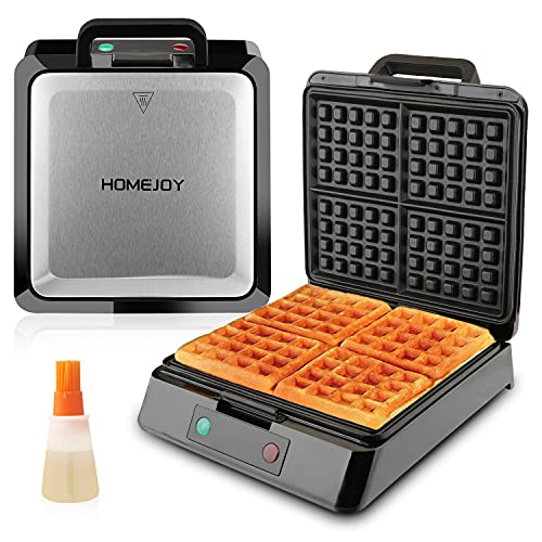 4-Slice Classic Stainless Steel Anti-Overflow Waffle Iron