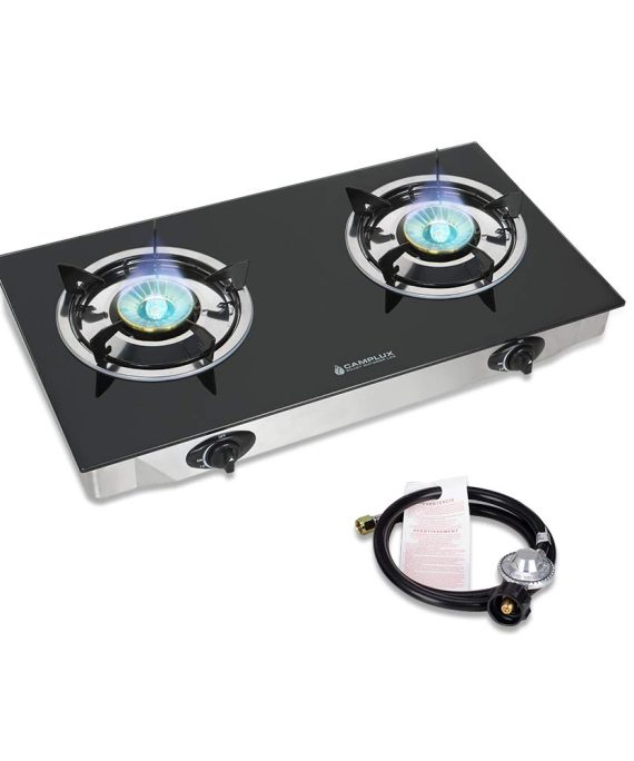 Camplux Propane Gas Cooktop Tempered Glass