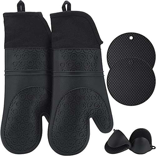 Heat Resistant with Mini Oven Gloves and Hot Pads Potholders