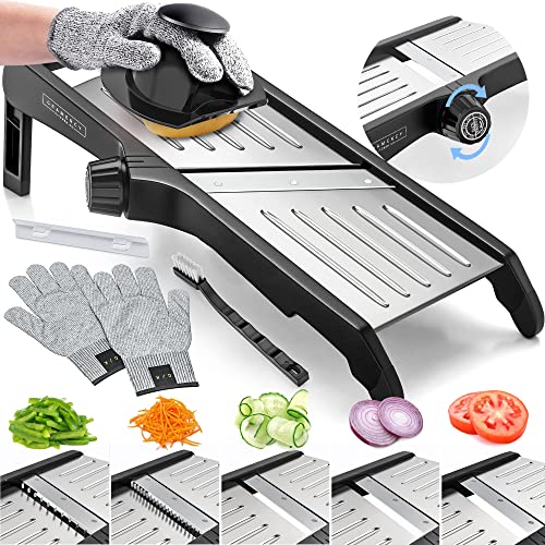 Gramercy Kitchen Co. Adjustable Stainless Steel Mandoline Food Slicer