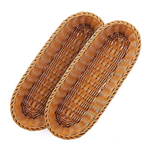 Long Woven Tabletop Food Serving Basket