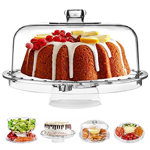 HBlife Acrylic Cake Stand with Dome Cover