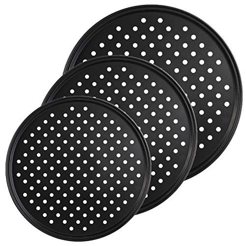 3-Piece Non-Stick Pizza Crisper Pan Set