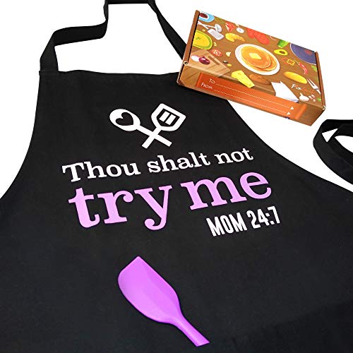 Cooking Apron for Mom with Spatula and Gift Box