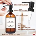 Amber Glass Soap Dispenser with Rustproof Matte Black Stainless Steel Pump - Image 3