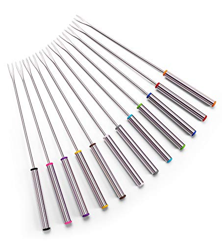 Set of 12 Stainless Steel Fondue Forks 9.5"