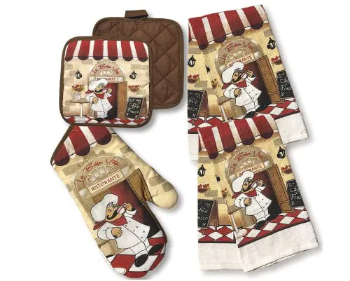 Printed Kitchen Linen Set Includes 2 Towels