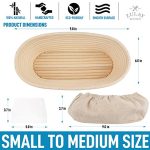 Handmade Oval Banneton Basket Bench Scraper & Linen Cloth - Image 3