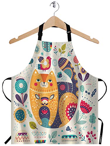 WONDERTIFY Cute Orange Cat Apron