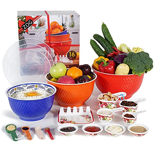 16Pcs Large Mixing Bowls with Airtight Lids Set