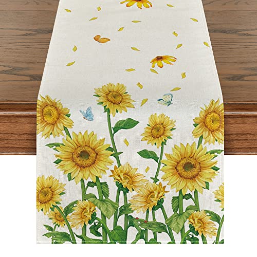 Artoid Mode Summer Sunflower Table Runner