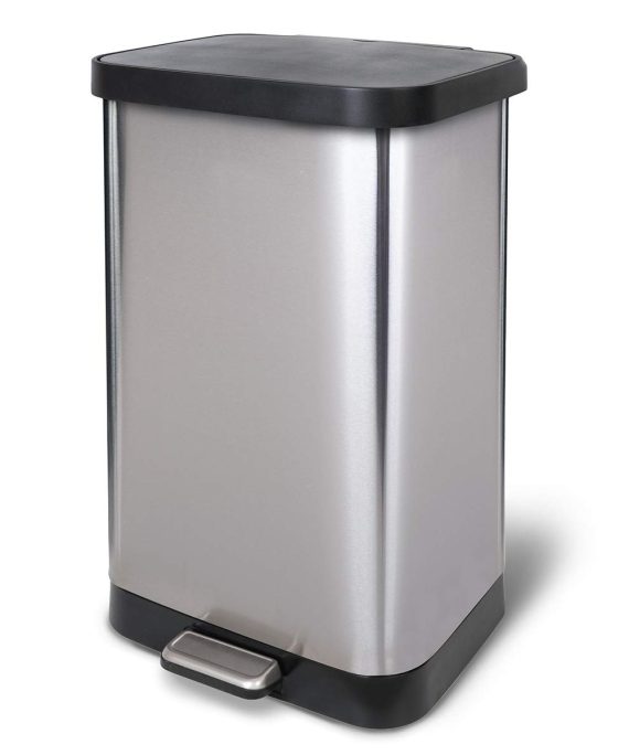Glad Stainless Steel Step Trash Can with Clorox Odor Protection