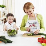 Personalized Kitchen Apron Initial Name Flowers Design - Image 7