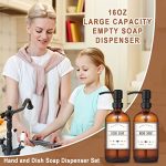 Amber Glass Soap Dispenser with Rustproof Matte Black Stainless Steel Pump - Image 6