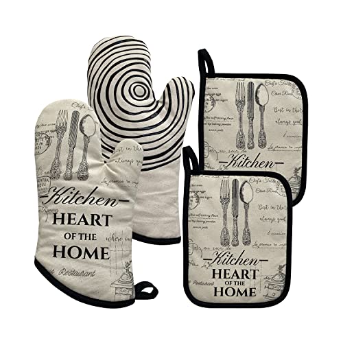 Oven Mitts and Pot Holders 4PCS Kitchen Set