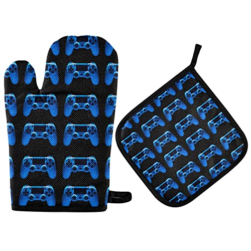 Black Oven Mitts Pot Holders Sets