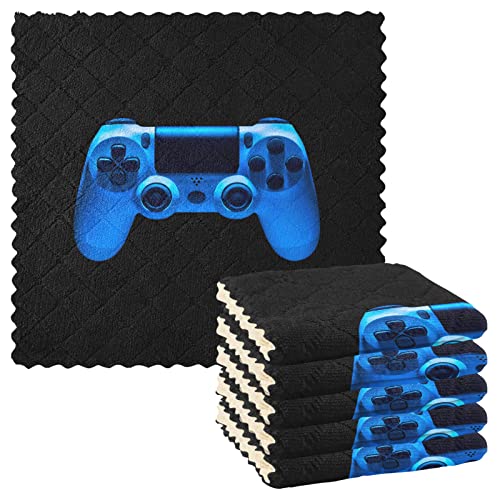 Video Game Joystick Gamepad in Blue Neon Lights