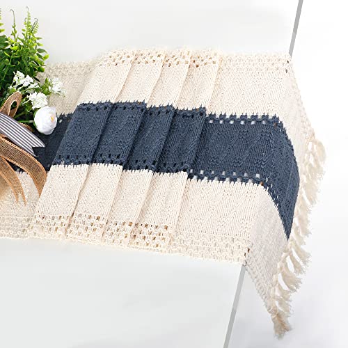 Cotton and Natural Burlap Splicing Table Runner
