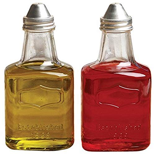 Circleware Yorkshire Mini Glass Olive Oil and Vinegar Dispenser Bottles