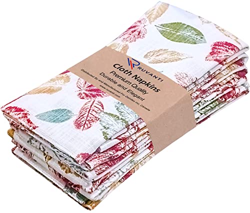 Ruvanti Kitchen Cloth Napkins 6 Pack 100% Cotton