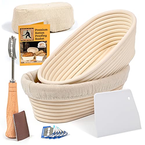 Oval Bread Banneton Proofing Basket with Liner Cloth