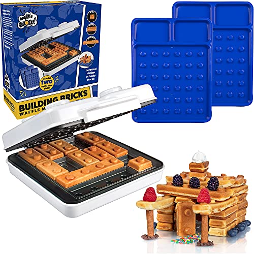 Building Brick Electric Waffle Maker with 2 Construction Eating Plates