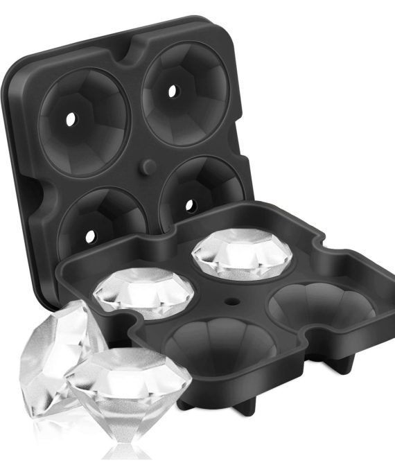 Ice Cube Molds Reusable Silicone Flexible 4-Ice Trays Maker