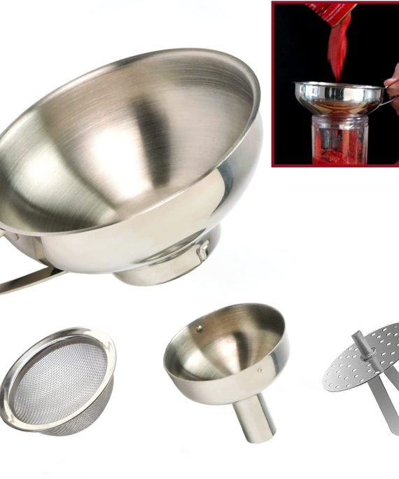 4-Piece Funnel and Strainer Kitchen Set