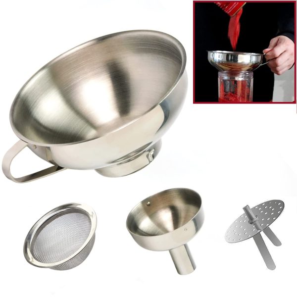 4-Piece Funnel and Strainer Kitchen Set