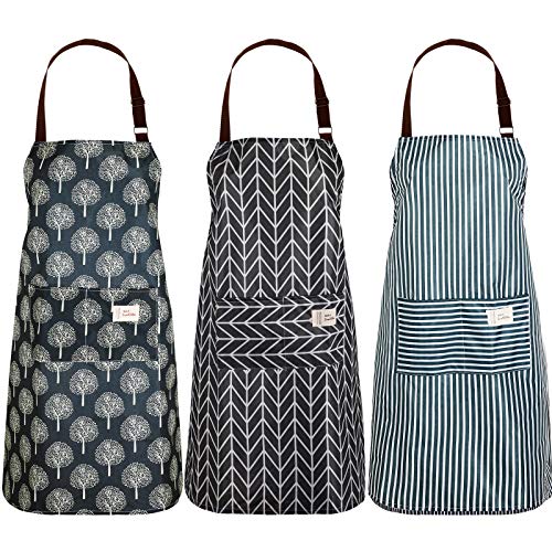 3 Pieces Women Aprons with Pockets