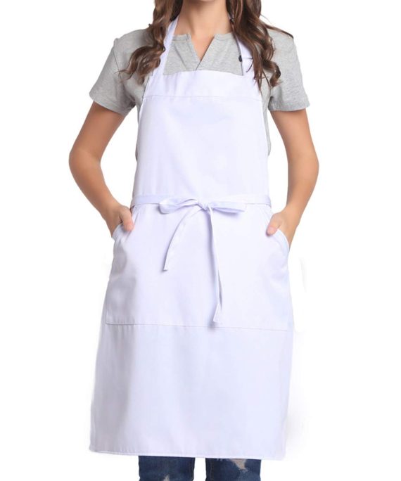 BIGHAS Adjustable Bib Apron with Pocket Extra Long Ties