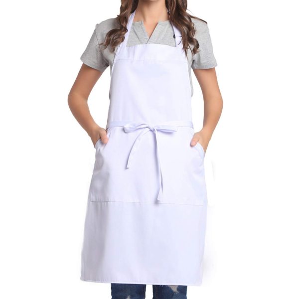 BIGHAS Adjustable Bib Apron with Pocket Extra Long Ties