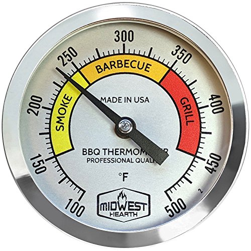 Midwest Hearth BBQ Smoker Thermometer for Barbecue Grill