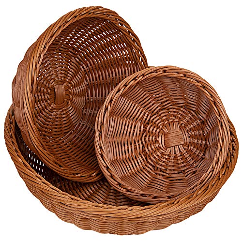 Yarlung 3 Pack Poly-Wicker Woven Breads Baskets