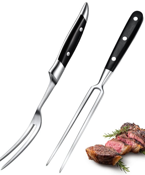 Stainless Steel Serving Fork Cooking Fork with Wood Handle