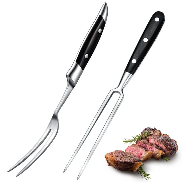 Stainless Steel Serving Fork Cooking Fork with Wood Handle