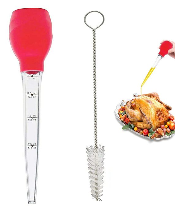 WAFJAMF 12" Turkey Baster with Cleaning Brush