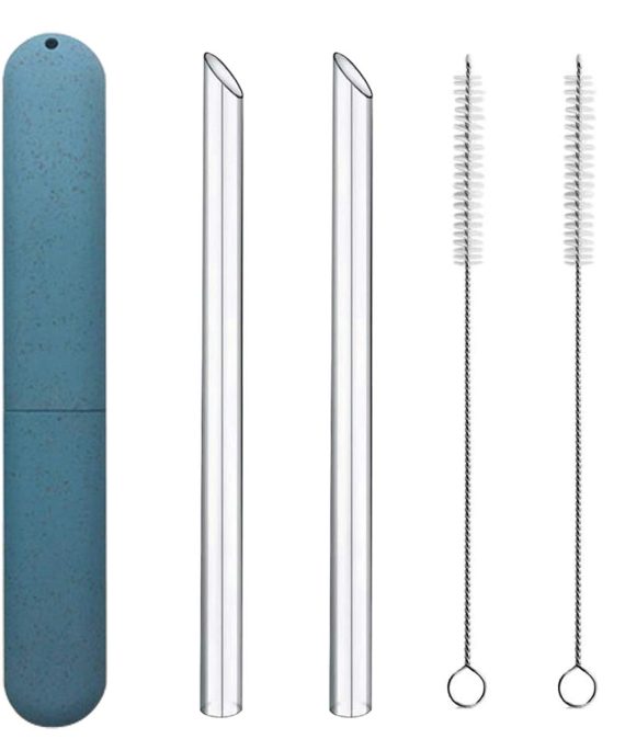 NEBYWOLD Reusable Glass Wide Boba Drinking Straws