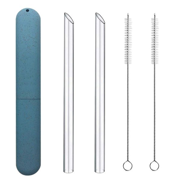 NEBYWOLD Reusable Glass Wide Boba Drinking Straws