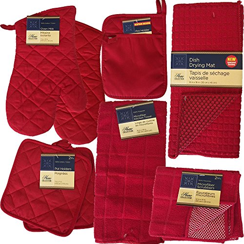 This (Red) Kitchen Starter Set Has Oven Mitts