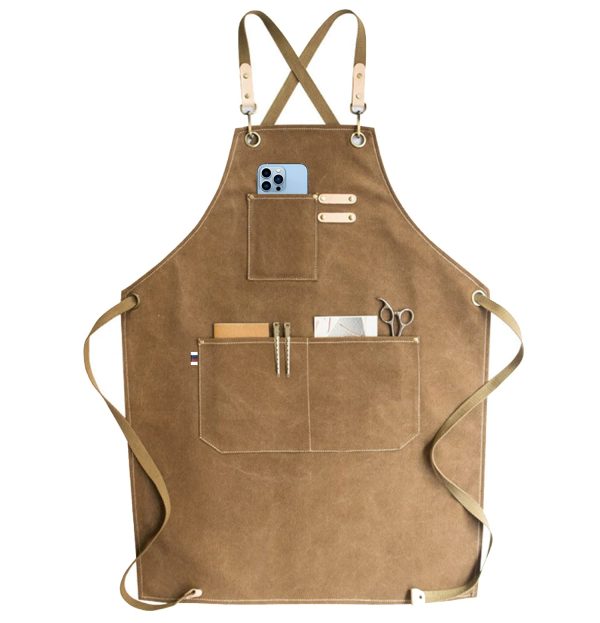 Waterdrop Resistant Cotton Canvas Cross Back Adjustable Apron