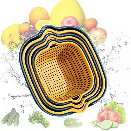2-in-1 Detachable Plastic Double Layered Kitchen Colander Strainer Set