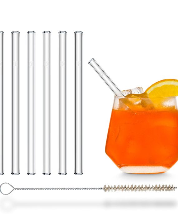 6 Reusable Drinking Straws + Plastic-Free Cleaning Brush