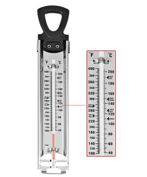 Candy Thermometer with Pot Clip & Hanging Ring