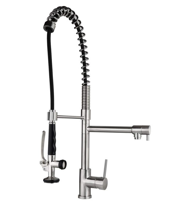 Pull Down Sink Faucet with Pre-Rinse Spring Sprayer