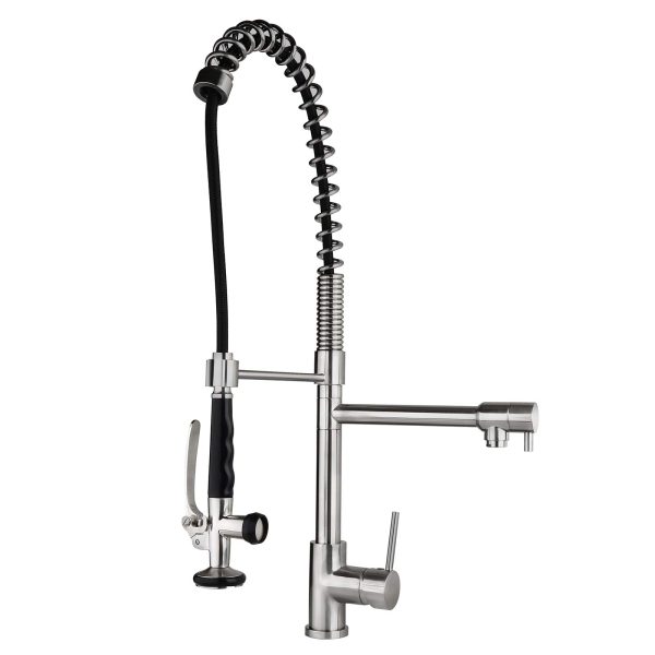 Pull Down Sink Faucet with Pre-Rinse Spring Sprayer
