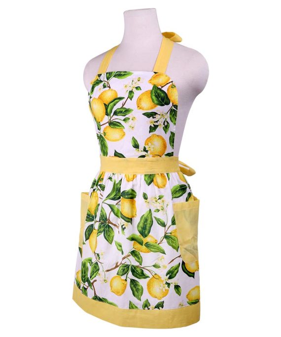 Lemon Cotton Women's Kitchen Apron