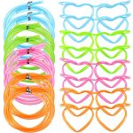 8 Pieces Drinking Straw Eyeglasses Plastic Silly Straw