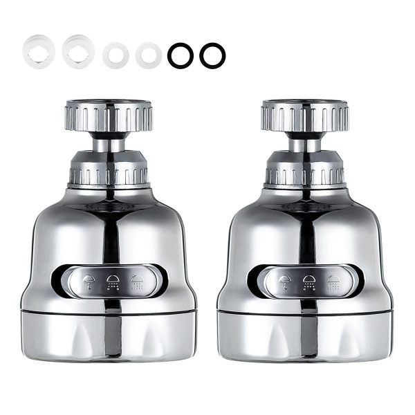 2Pcs 3 Mode Adjustable Faucet Sprayer Attachment