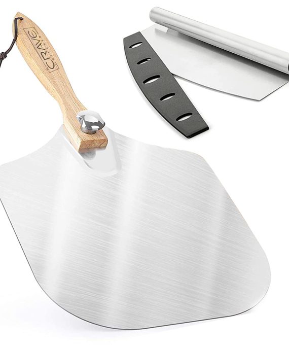 Steel Pizza Peel with Cutter and Pizza Field
